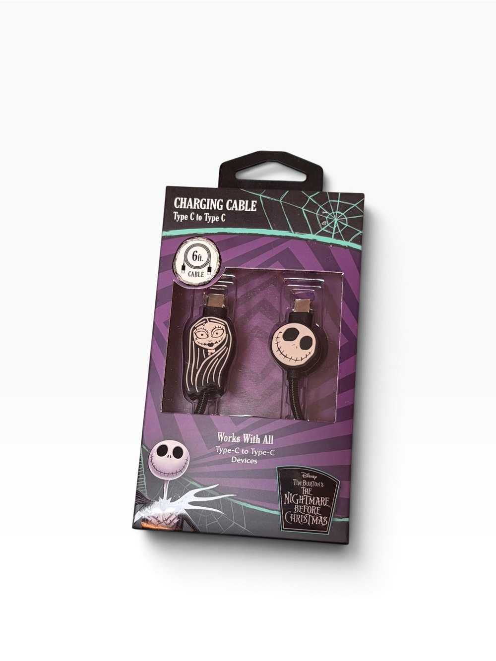 Disney The Nightmare Before Christmas Type-C to Type-C Charging Cable Jack Sally